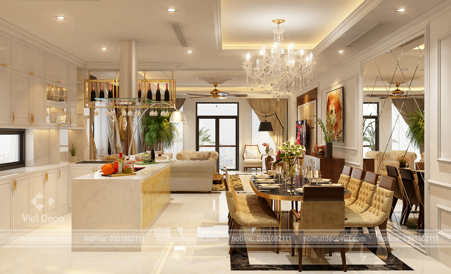 Thiết kế nội thất chung cư phong cách tân cổ điển vừa mang vẻ đẹp hiện đại, tiện nghi vừa ẩn chứa sự sang trọng cuốn hút của phong cách cổ điển.